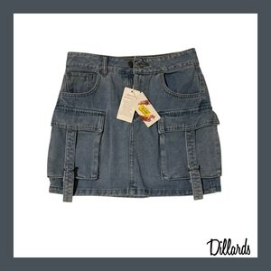 Chelsea & Violet Light Wash Denim Mini Skirt